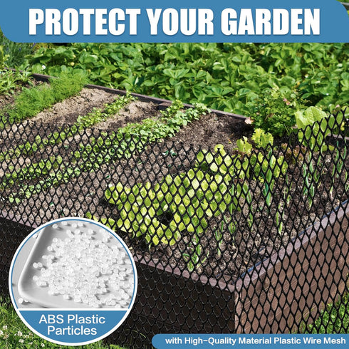DBHXXMB-HH 15.7in 50ft Plastic Pet & Garden Fence - Black X Roll Multi-Use Decorative Chicken Wire Fencing for Poultry