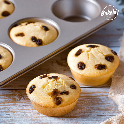 Muffin Cake Pan, 13-Inch Non-Stick 6-Cavity Cupcake Bakeware for Oven Baking