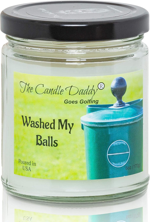 Clean Golf Ball Scented Candle – The Candle Daddy Goes Golfing, 6 Ounce Jar, 40 Hour Burn
