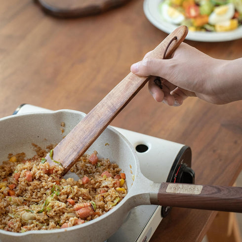 Muso Wood 12" Acacia Wood Spatula for Cooking, Small Flipper, Non-Stick Spatula Set, Multi-Purpose for Flipping and