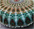 32" Large Pink Manadala Round Pillow Cover, Decorative Mandala Pillow Sham, Indian Bohemian Ottoman Poufs, Pom Pom