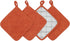 Cotton Pot Holders, Machine Washable Heat Resistant Everyday Kitchen Basic Terry Pot Holder Set of 4 (Orange)