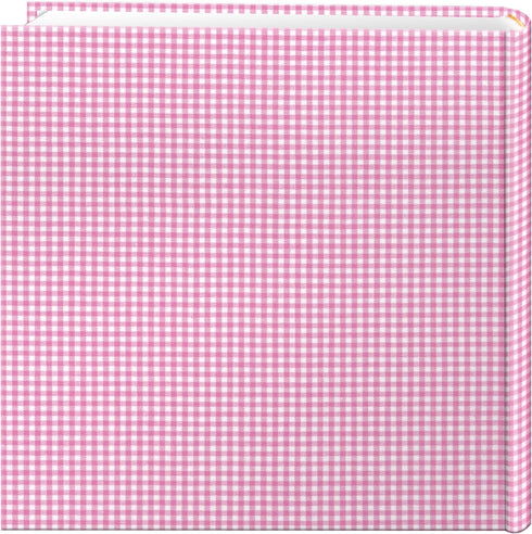 Pioneer Photo Albums Gingham Fabric Frame Cover Photo Album, 200-Pocket for 4 by 6-Inch Prints, Pink