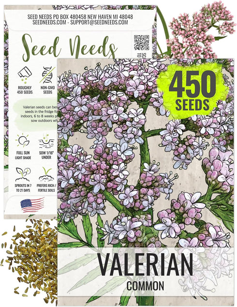 Seed Needs Valerian Seeds for Planting Stink Root Plants - Non-GMO Heirloom