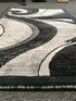 Modern Contemporary Door Mat Rug - Grey & Black Silver Design, 2 Feet X 3 Feet