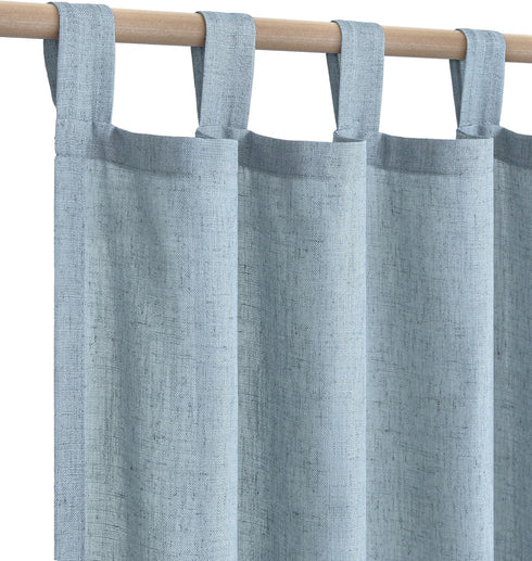 Dusty Blue Curtains for Kids Bedroom 54 Inch Length 2 Panels Tab