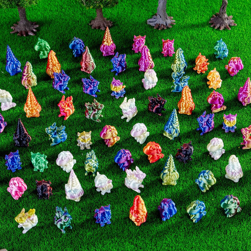 120 3D Set 3D Pieces Mini Printed Mini Animal - Gradient Animal Collection (Unicorn Pygmy Squirrel Wyvern)