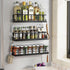 4 Pack, Bunoxea Spice Rack Wall Mounted Space-Saving Spice Organizer for Spice Jars and Seasonings,Screw or Adhesive