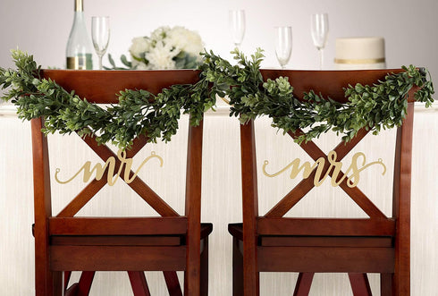Lillian Rose Gold Laser Cut Mr and Mrs Chair Signs