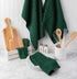 DII Basic Terry Collection Windowpane Dishtowel Set, 16x26, Dark Green, 4 Piece