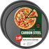 DecorRack 13 Inch Carbon Steel Pizza Pan, Non-Stick Coating, Heavy Duty Round Baking Tray for Oven Use