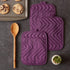 DII Heat Resistant Quilted Cotton Pot Holder Set, 7x9, Eggplant, 3 Count, Space for Personalization