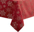 Newbridge Fancy Metallic Snowflake Christmas Tablecloth - 70 Inch Round, Red Gold, No-Iron Soil Resistant Holiday Cover