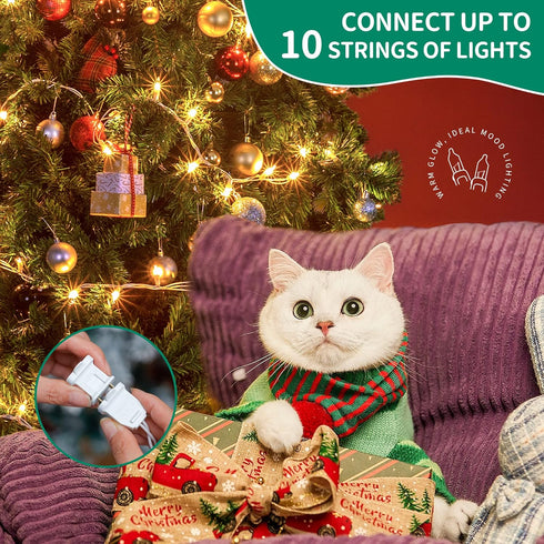 Set,50 Count 13Feet Bulb HEYFUNi Clear Christmas Lights Incandescent Mini String Lights for Christmas Tree Holiday