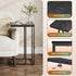 2-Tier WLIVE Black Side Table,C Shaped End Table for Bedroom, Home Office, Dorm, Living Room Couch Tables, C Shaped TV