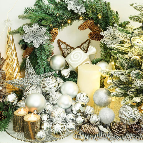 XmasExp 16ct Christmas Balls Ornaments - Shatterproof Large Hanging Balls for Holiday Wedding Party Tree Decoration
