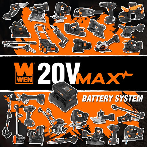 WEN 20V Max Cordless Handheld Vacuum Cleaner Kit (Tool Only – Battery Not Included), Color: Black
