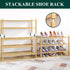 Closet, 2 Smiry Bamboo Shoe Rack for Tier Wooden Stackable Shoe Organizer, Free Standing Shoes Storage Shelf