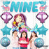 Giant Mermaid 9th Birthday Decorations for Girls, Pack of 8 Mermaid Party Decorations with Balloons & Favors