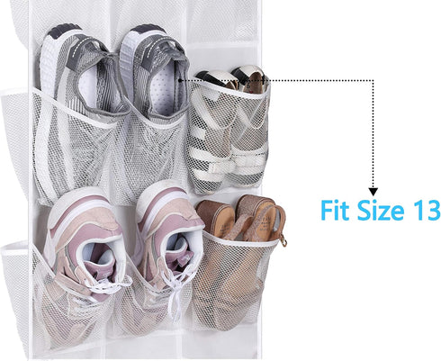 30 Closet MISSLO Large Pockets Dual Sided Hanging Baby Shoe Organizer for with Rotating Hanger Hanging Shoe Shelves