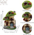TERESA'S COLLECTIONS Mushroom Garden Statues with Outdoor Solar Light for Garden Decor, Green Flocked Decorations Resin