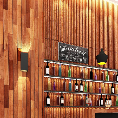 Jetec Intoxicologist Wood Bar Signs Decor, Drinks Patterns Wooden Plaque Sign for Pub Home Bar Decoration