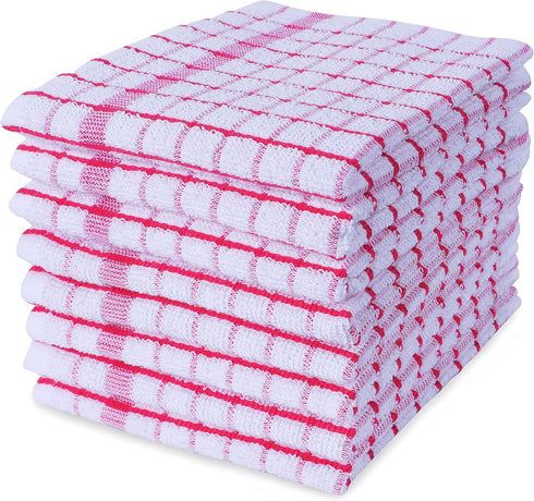 Set 8 12"x12" Inch AMOUR INFINI Kitchen Dish Cloths of - Ultra Soft, Highly Absorbent, Quick-Drying Terry Cotton