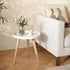 15 18 Inches Apicizon Round Side Table, White Tray Nightstand Coffee End Table for Living Room, Bedroom, Small Spaces