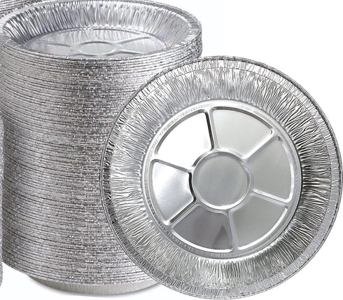 9" Aluminum Foil Pie Tins (25 Pack) - Disposable Round Foil Pans for Baking, Cooking, Freezer Safe, Perfect for Quiche,