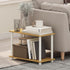 2-Tier Furinno Turn-N-Tube Side Table, Wide End Table with Open Shelf, Toolless Assembly Night Stand, Bedside Table