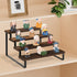 4 (4 YINMIT Wooden Display Riser Stand, Tiered Perfume and Cologne Organizer Stand, Tier Spice Rack Organizer, Rustic