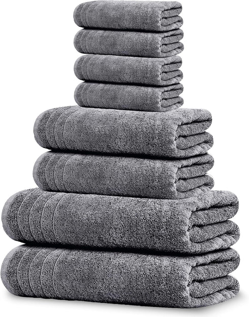 Tens Towels Pack of 8 Towels Set, 2 Extra Large Bath, 2