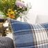 YOUR SMILE Set of 2 Retro Farmhouse Decorative Throw Pillow Case – Buffalo Tartan Plaid Cushion Cover, Navy Blue, 22x22