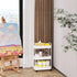 Rolling Storage Cart | 3 Tier Organizer Mobile Shelving Unit with Wheels for Kitchen, Bathroom, Laundry, White