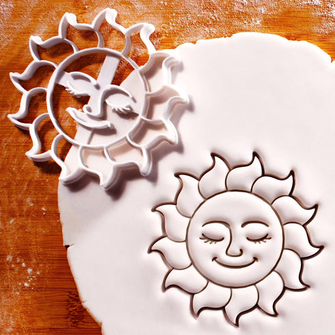 BAKERLOGY Celestial Sun Cookie Cutter - Detailed Biscuit Cutter Design for Baking and Crafts, ideal on fondant, dough, clay