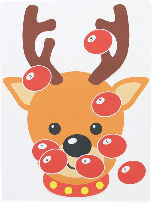 Stickamajigger Stick the Red Nose on the Reindeer Poster Game - Restickable & Reusable