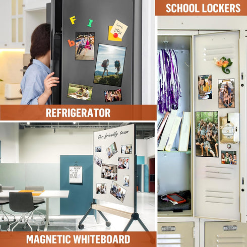 JUZARI 10 Pack 4x6 Magnetic Picture Frames for Refrigerator, Magnetic Photo Sleeves & Pockets