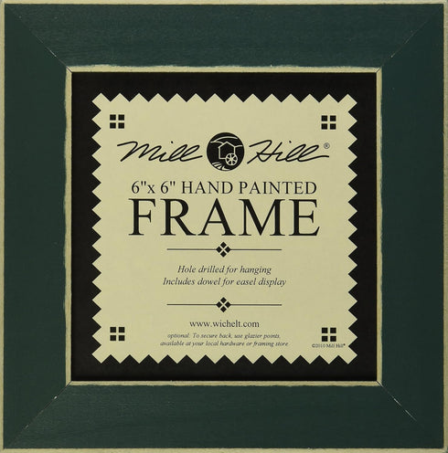 Mill Hill Wooden Frame, 6 by 6-Inch, Matte Green
