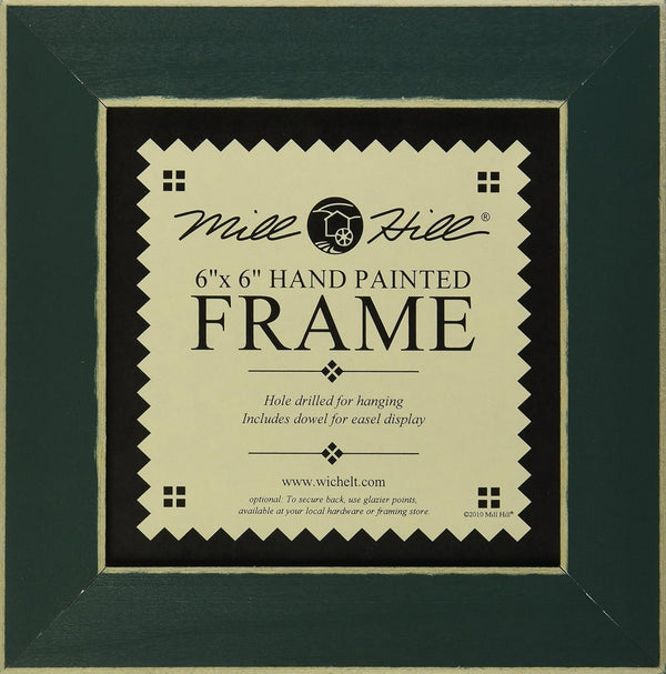 Mill Hill Wooden Frame, 6 by 6-Inch, Matte Green