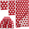 Peryiter 6 Pack Cotton Heart Bath Towel Set, Red Heart Embroidered Bathroom