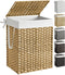 SONGMICS Laundry Hamper with Lid, 23.8 Gallon (90 L) Synthetic Rattan Clothes