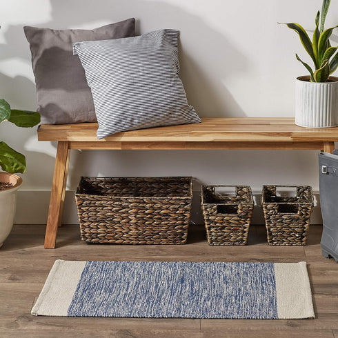 DII Woven Rugs Collection, Hand-Loomed, 2x3', French Blue Border