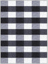 Ottomanson Rugs for Entryway, 2'3" x 3' Non Slip Buffalo Plaid Small Area Rug, Black/White