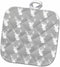 3D Rose White Deer Head Pattern on Grey Pot Holder, 8 x 8, Multiple Color Options