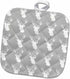 3D Rose White Deer Head Pattern on Grey Pot Holder, 8 x 8, Multiple Color Options