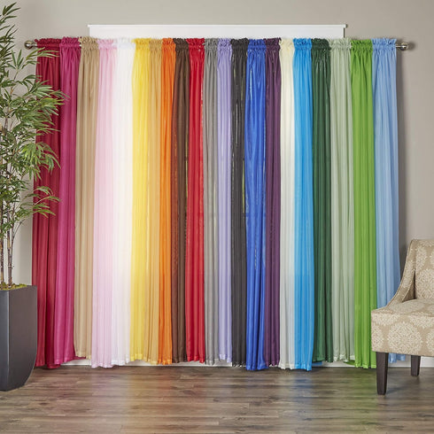 Elegant Comfort Luxury Sheer Curtain Panels, Classic White, 40 x 84-inches Long, Set of 2 for Kitchen, Bedroom, Living