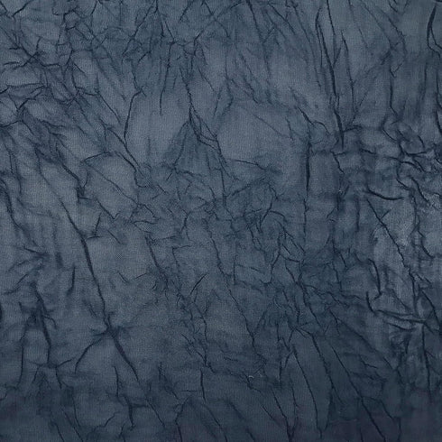 No. 918 Erica Crushed Sheer Voile Curtain Panel - 51" x 95", Navy Blue, Rod Pocket