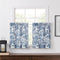 Victoria Park Toile Tailored Tier Curtains, Blue, 68-Inch by 30 Inch