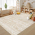 5x7 5'x7') Soalmost Area Rugs for Living Room, Washable Vintage Floral Non-Slip Low Pile Neutral Rug Soft Throw Carpet