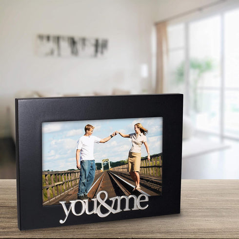 Malden International Designs Expressions You and Me Black Wood Picture Frame, 4x6
